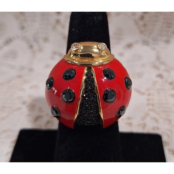 EUC Kate Spade New York Little Ladybug Cocktail Ring/Sz. 6 - Picture 3 of 7